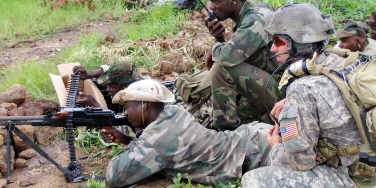 Soldats des Forces armées maliennes lors d'un exercice d'entraînement