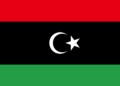 Le drapeau national de la Libye, rouge, noir et vert avec croissant et étoile