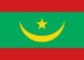 Drapeau de la République islamique de Mauritanie, vert et rouge avec croissant et étoile jaunes