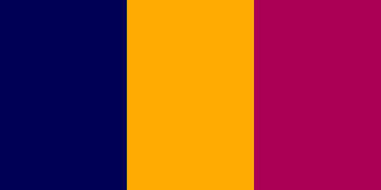 Drapeau national du Tchad, bleu, jaune et rouge