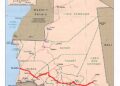 Carte de la Mauritanie montrant la route de l'Espoir qui relie Nouakchott aux wilayas de l'intérieur